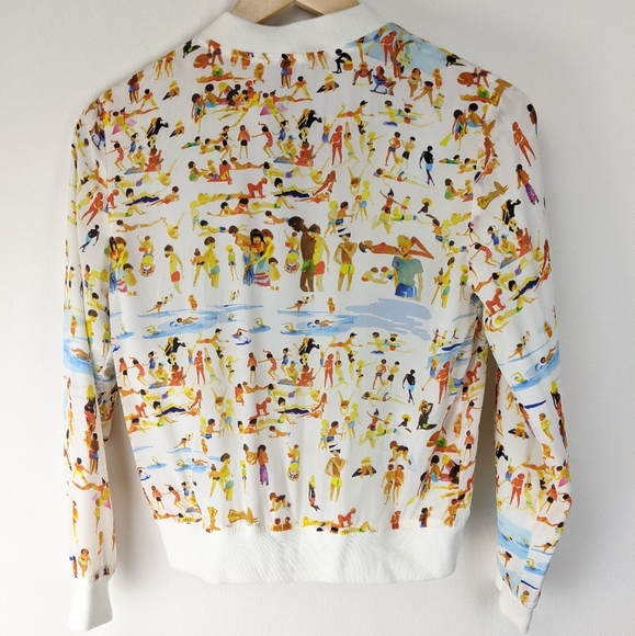 New G. Kero 100% Silk Bomber Jacket La Plage Small - Picture 6 of 6